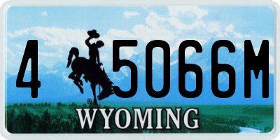 WY license plate 45066M