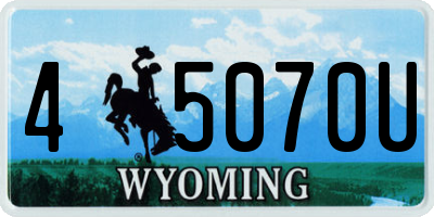 WY license plate 45070U