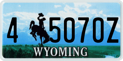 WY license plate 45070Z