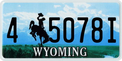 WY license plate 45078I