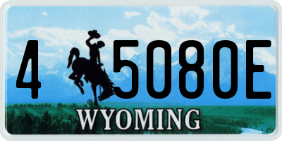 WY license plate 45080E