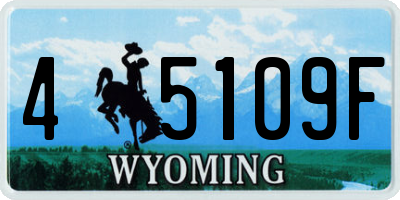 WY license plate 45109F