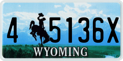 WY license plate 45136X