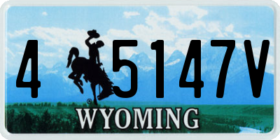 WY license plate 45147V