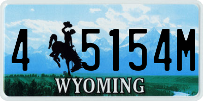 WY license plate 45154M
