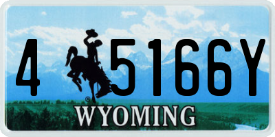WY license plate 45166Y