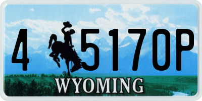 WY license plate 45170P