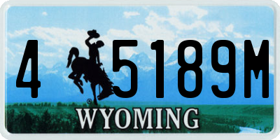 WY license plate 45189M