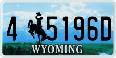 WY license plate 45196D