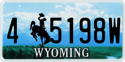 WY license plate 45198W
