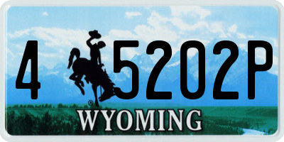WY license plate 45202P