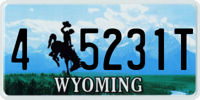 WY license plate 45231T