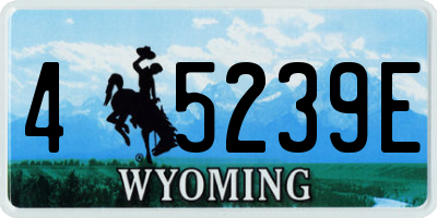 WY license plate 45239E