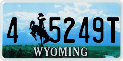 WY license plate 45249T