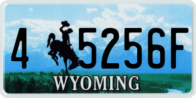 WY license plate 45256F