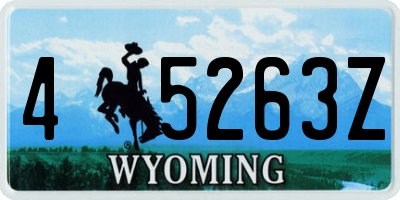 WY license plate 45263Z