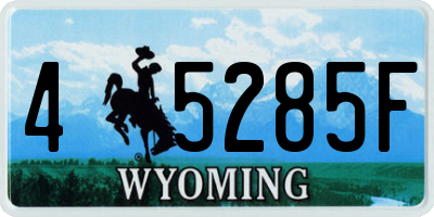 WY license plate 45285F