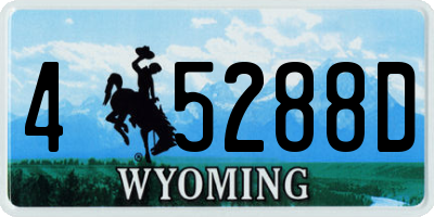 WY license plate 45288D