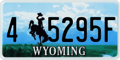 WY license plate 45295F