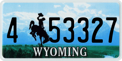 WY license plate 453327