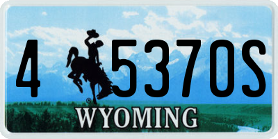 WY license plate 45370S