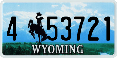 WY license plate 453721