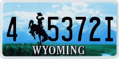 WY license plate 45372I