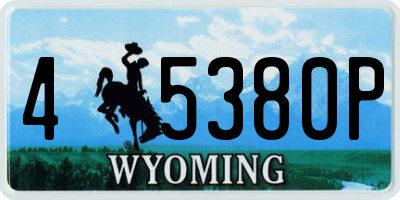 WY license plate 45380P
