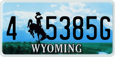 WY license plate 45385G