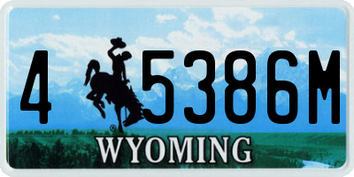 WY license plate 45386M