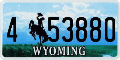 WY license plate 453880