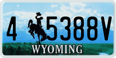 WY license plate 45388V