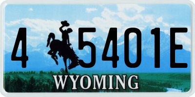 WY license plate 45401E