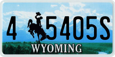 WY license plate 45405S