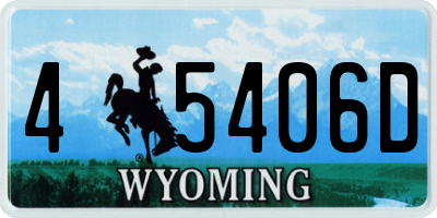 WY license plate 45406D