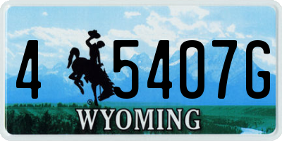 WY license plate 45407G