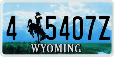 WY license plate 45407Z