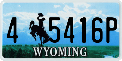WY license plate 45416P