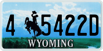 WY license plate 45422D
