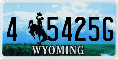 WY license plate 45425G