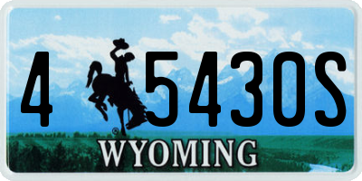 WY license plate 45430S