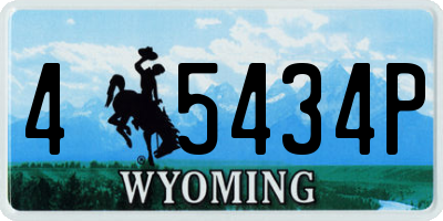 WY license plate 45434P