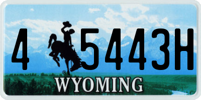 WY license plate 45443H