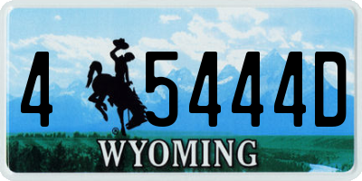 WY license plate 45444D