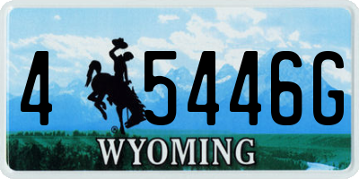 WY license plate 45446G