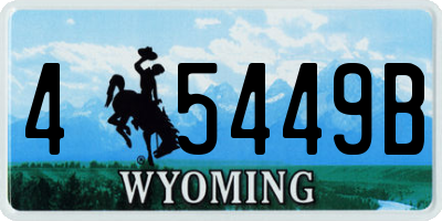 WY license plate 45449B