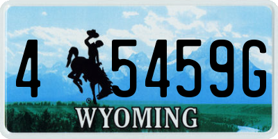 WY license plate 45459G