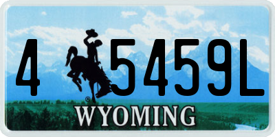 WY license plate 45459L