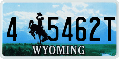 WY license plate 45462T