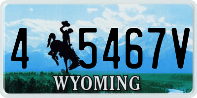 WY license plate 45467V
